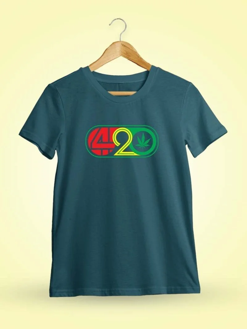 420 Leaf Petrol T-Shirt
