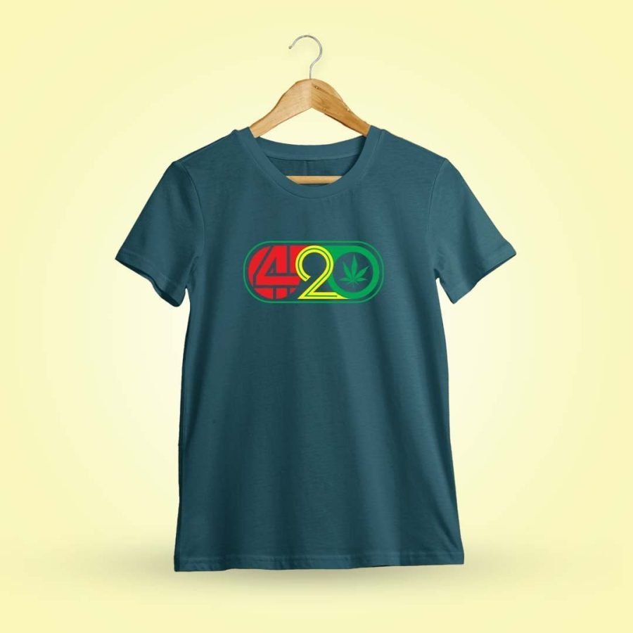 420 Leaf Petrol T-Shirt