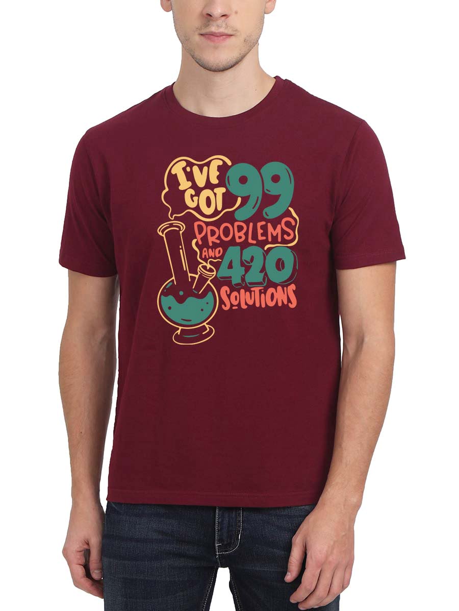 I Got 99 Problems Bong Maroon T-Shirt