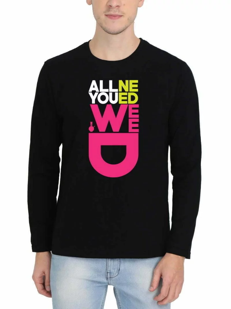 All You Need is Men's Black Full Sleeve T-Shirt