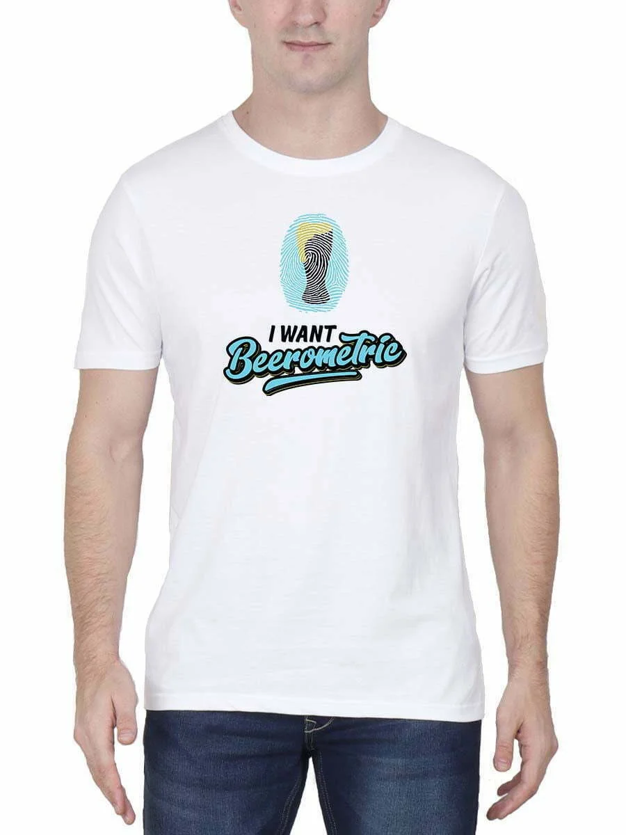 I Want Beerometric Fingerprint White T-Shirt - Image 2