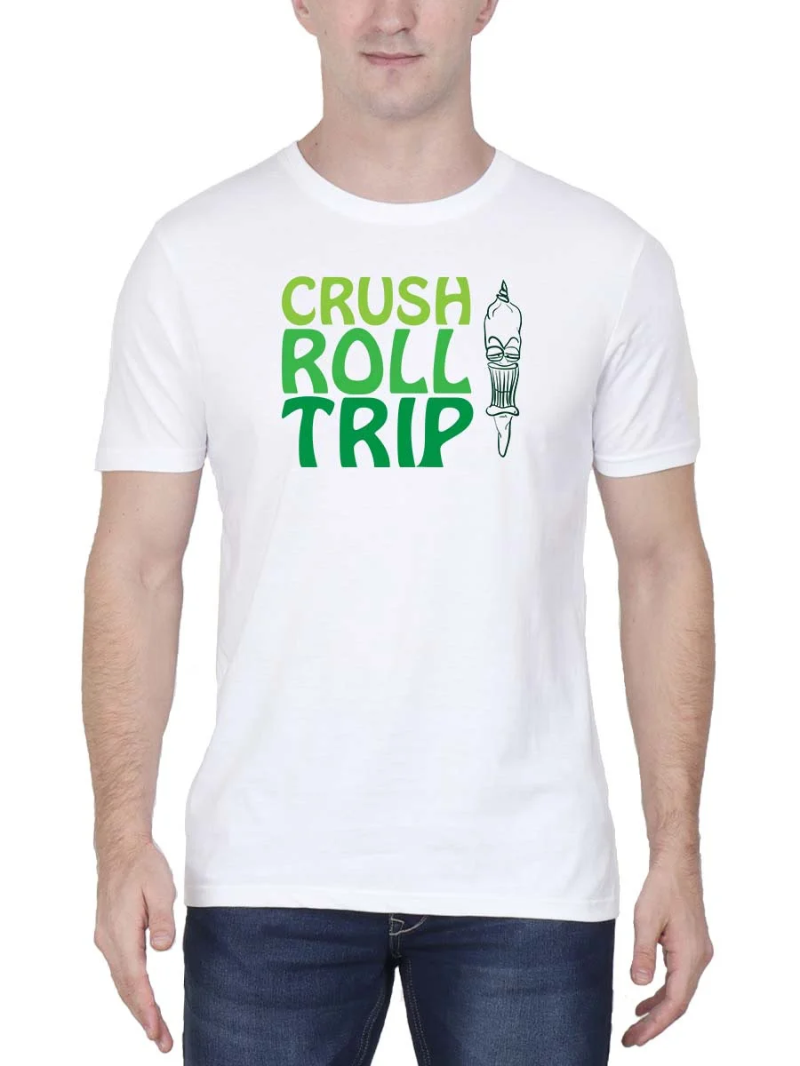 Crush Roll Trip White Stoner T-Shirt - Image 2