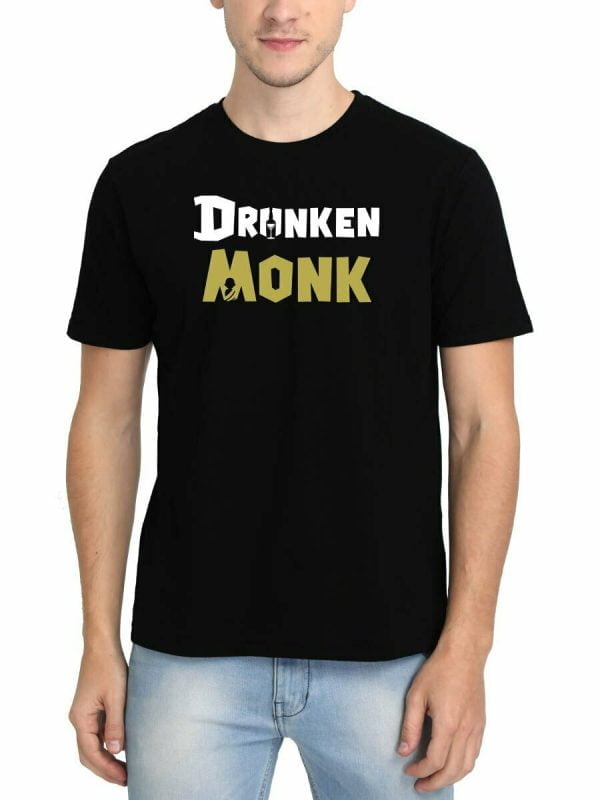 DrunkenMonk Self Branded Black T-Shirt