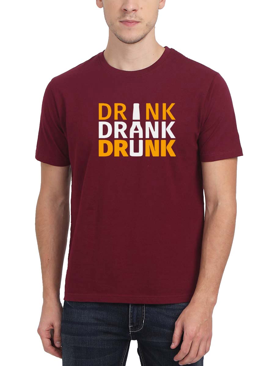 Drink Drank Drunk Bottle Maroon T-Shirt