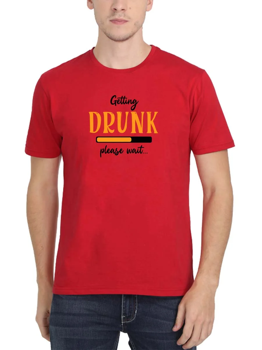 Getting Drunk Please Wait Red T-Shirt - Image 2