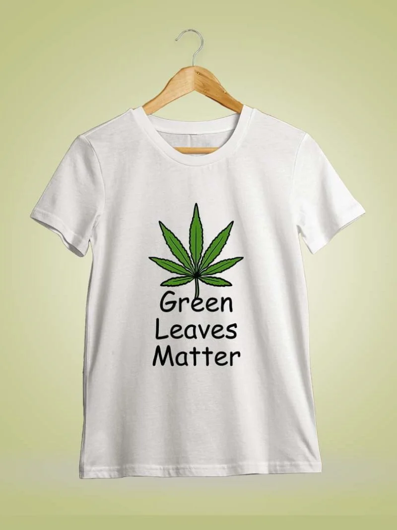 Green Leaves Matter Leaf White T-Shirt