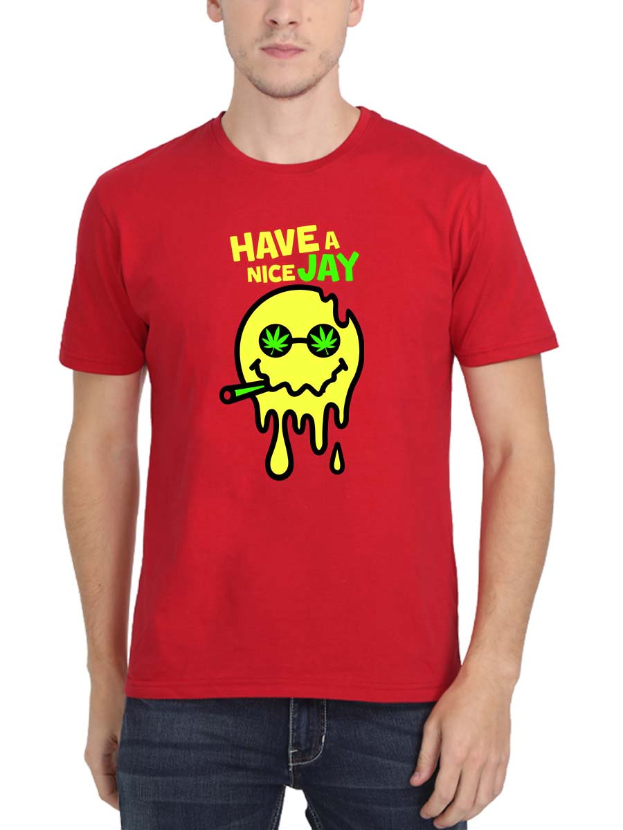 Have A Nice Jay Red Stoner T-Shirt