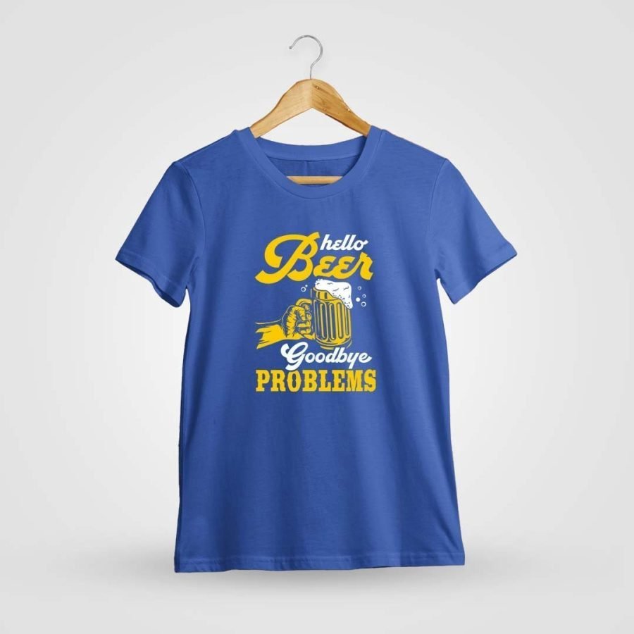 Hello Beer Goodbye Problems Royal Blue T-Shirt