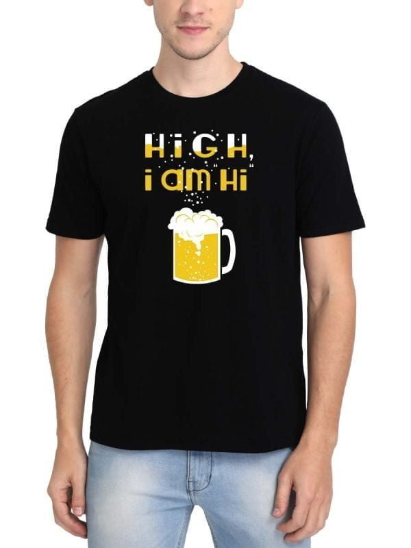High I Am Hi Black T-Shirt