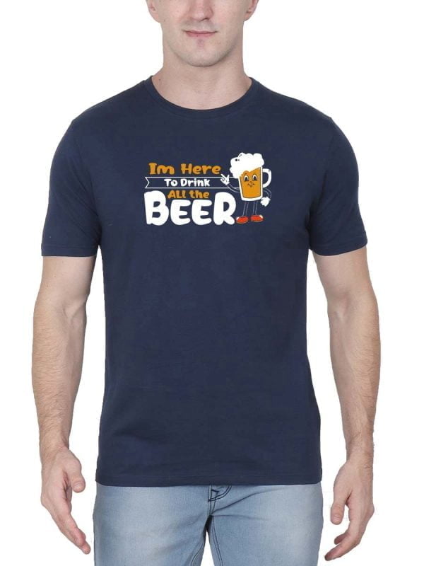 I Want To Drink Beer Navy Blue T-Shirt
