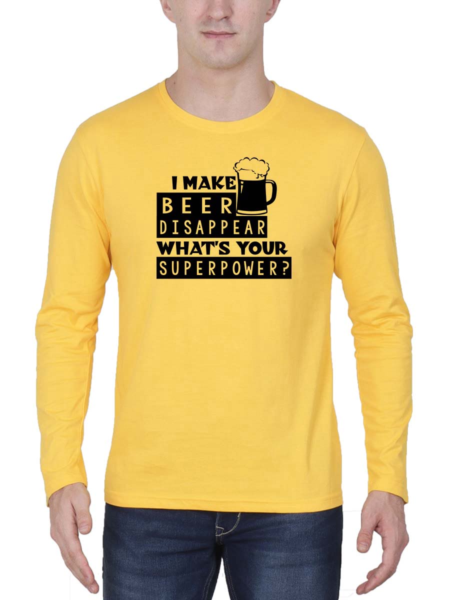 I Make Beer Disappear Yellow T-Shirt