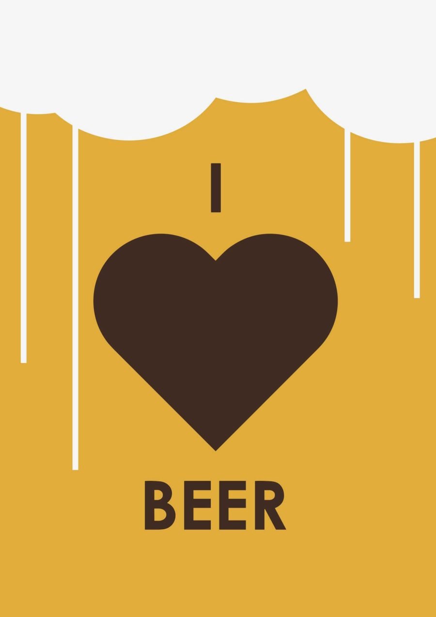 I Love Beer A4 Beer Poster
