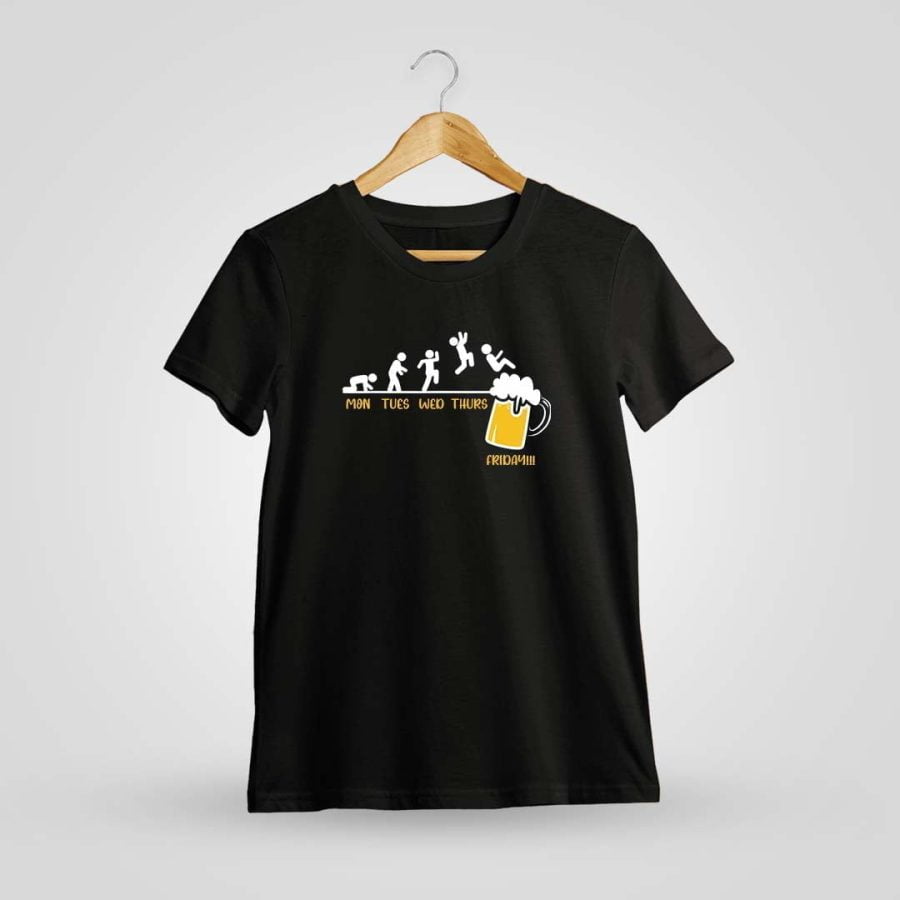 Monday To Friday Jump Black Beer Quotes T-Shirt