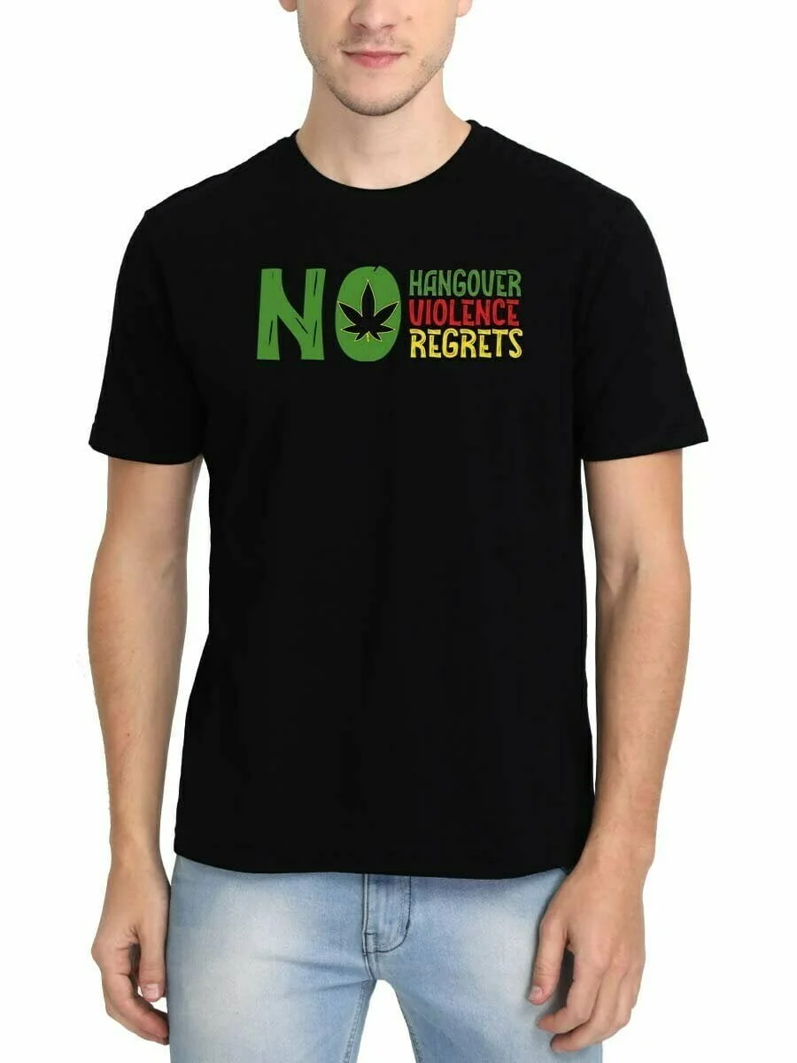 No Hangover Regrets Chest Black T-Shirt - Image 2