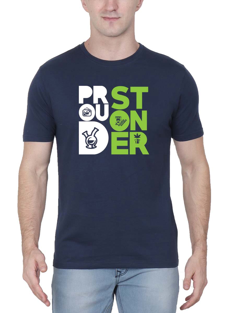 Proud Stoner Navy Blue Stoner T-Shirt