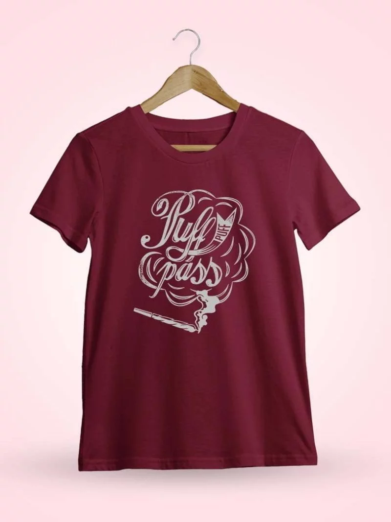 Puff Puff Pass Maroon T-Shirt