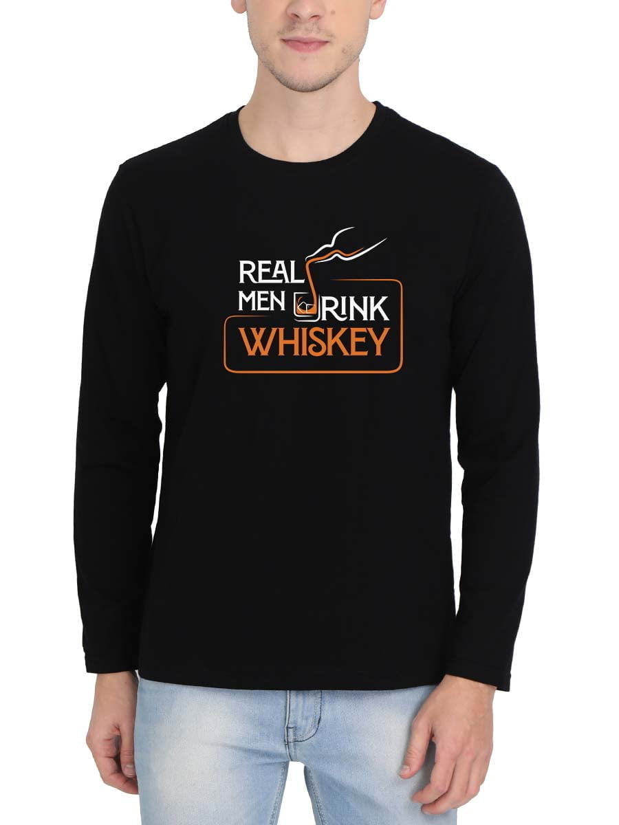 Real Men Drink Whiskey Black T-Shirt