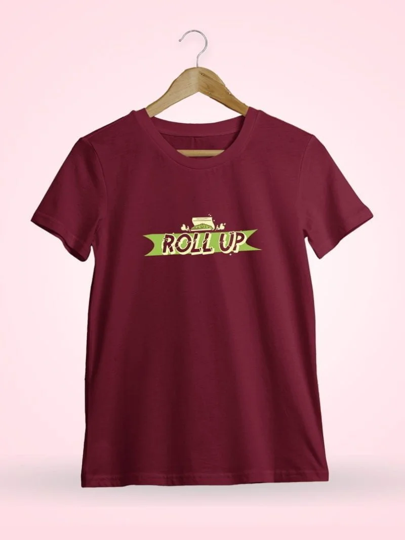 Roll Up Maroon T-Shirt
