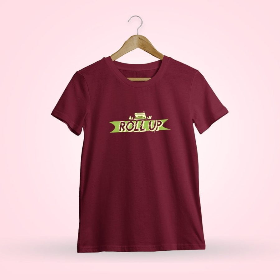 Roll Up Maroon T-Shirt