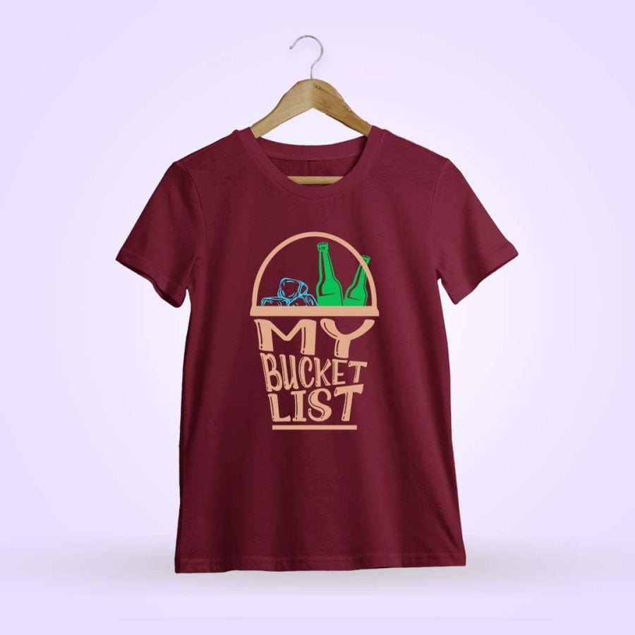 My Bucket List Ice Beer Maroon T-Shirt