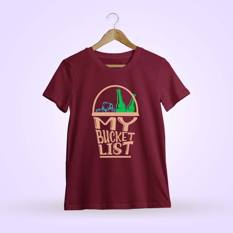 My Bucket List Ice Beer Maroon T-Shirt