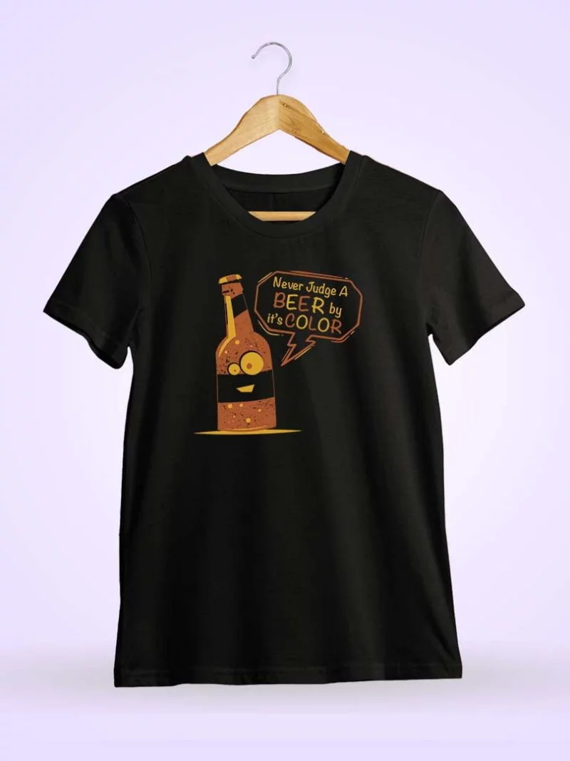 Never Judge A Beer By Its Color Wink Black T-Shirt