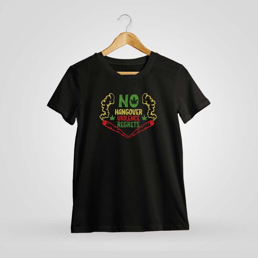 No Hangover Violence Regrets Blunt Black T-Shirt