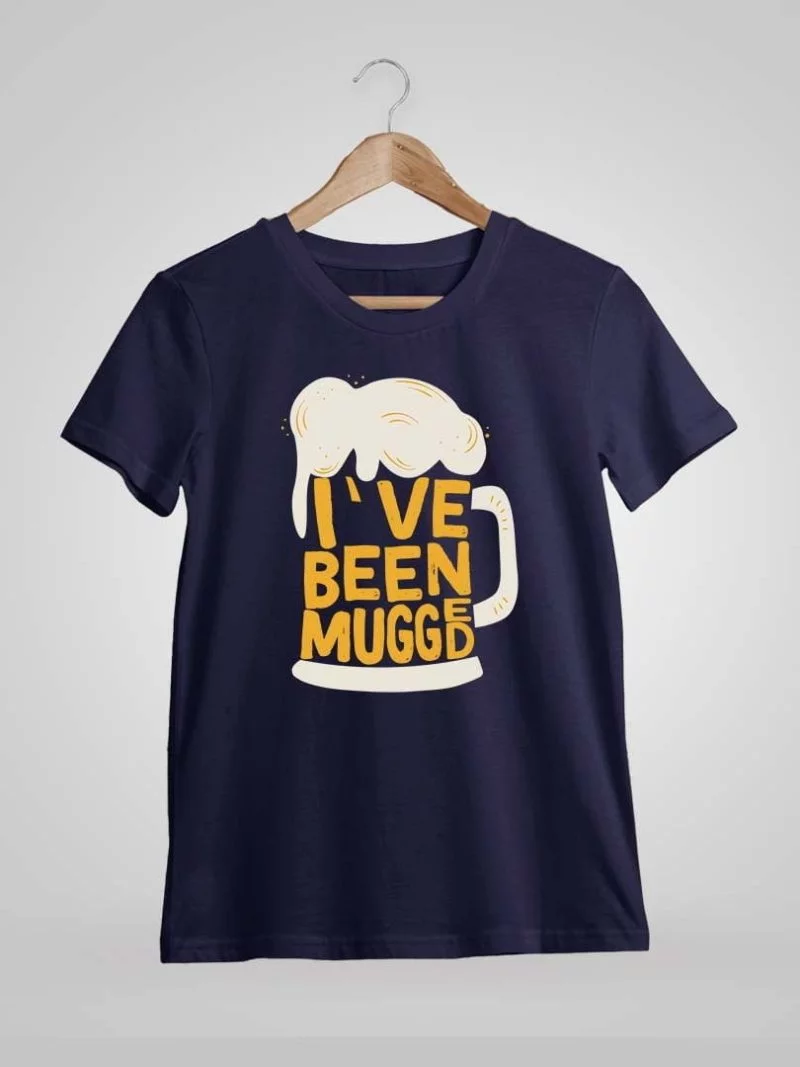 I've Been Mugged Navy Blue T-Shirt