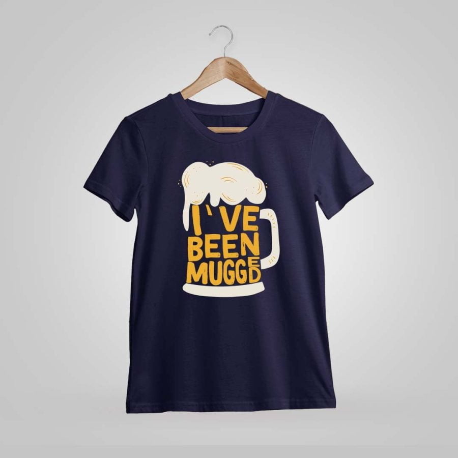 I've Been Mugged Navy Blue T-Shirt