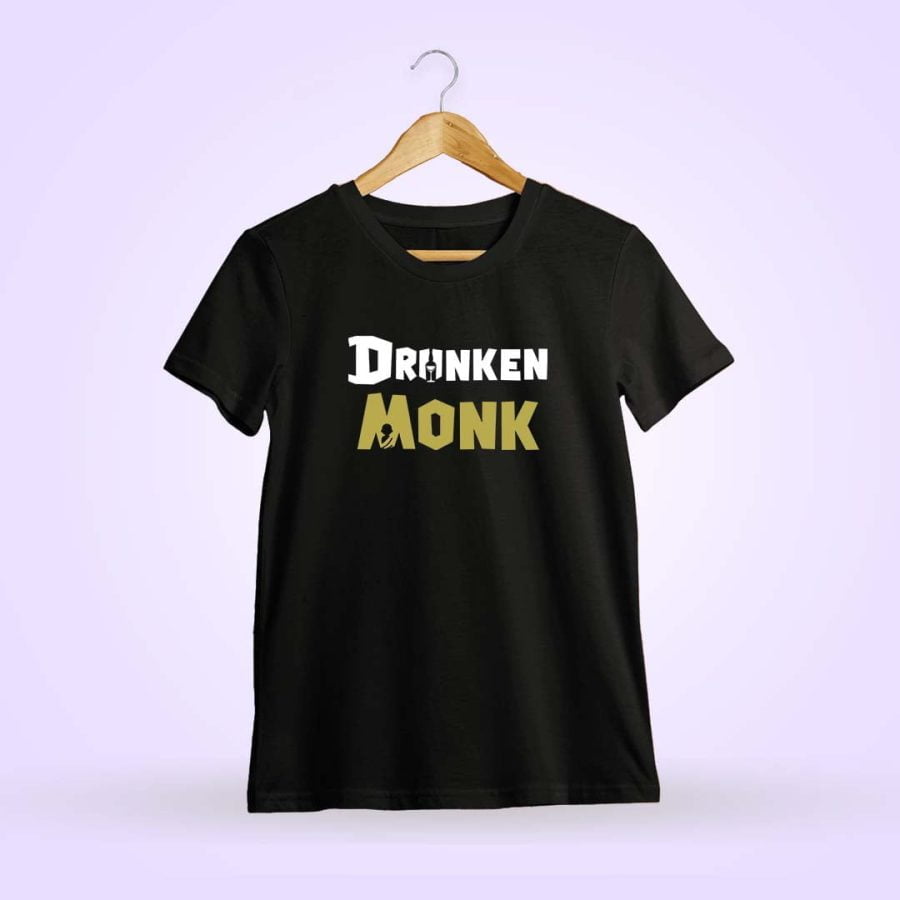 DrunkenMonk Self Branded Black T-Shirt