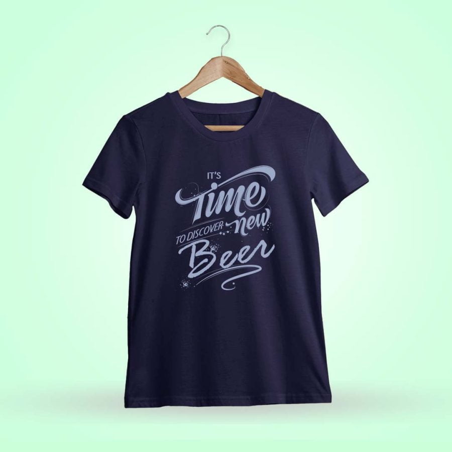 It's Time To Discover Beer New Navy Blue T-Shirt