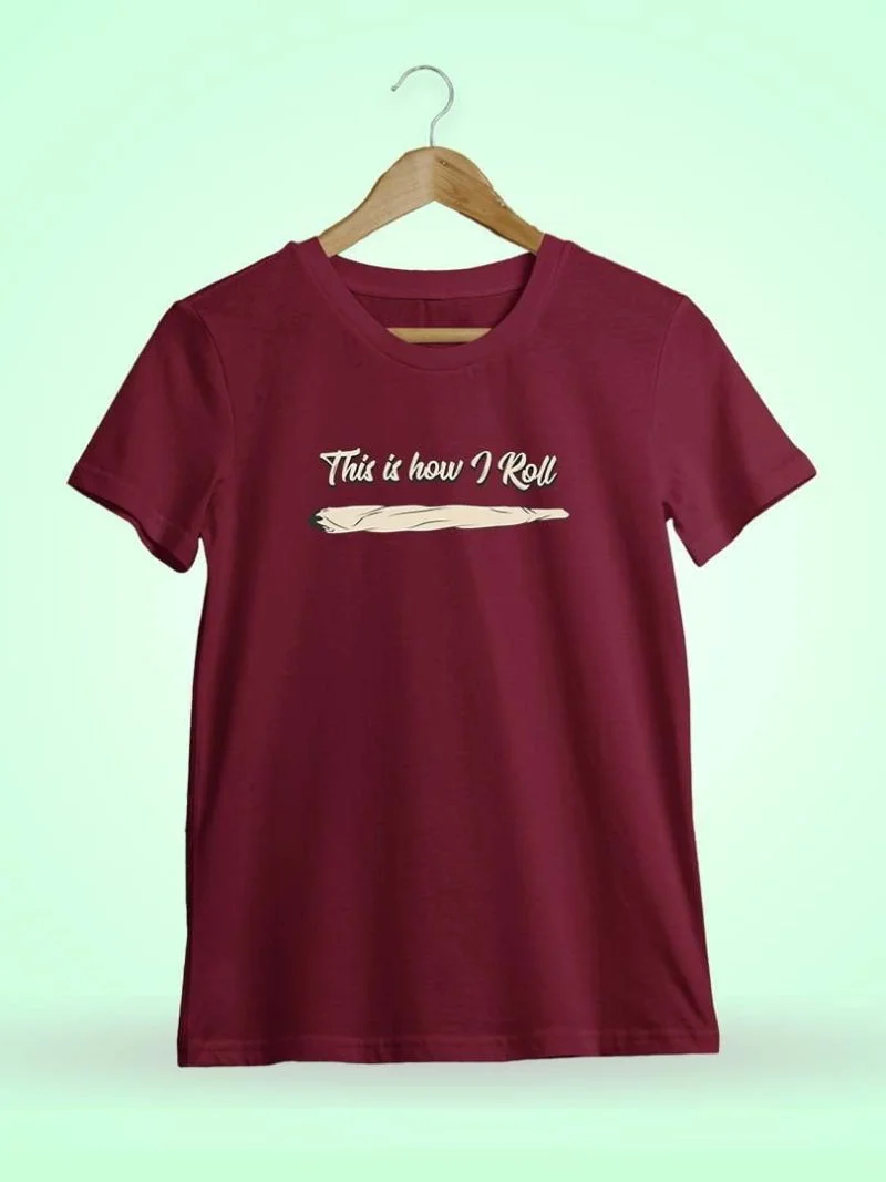 This Is How I Roll Line Maroon T-Shirt