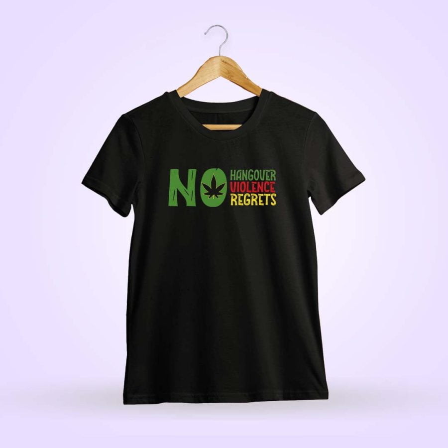 No Hangover Regrets Chest Black T-Shirt