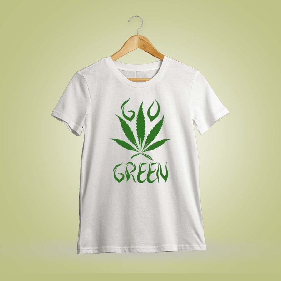 Go Green Weed White T-Shirt
