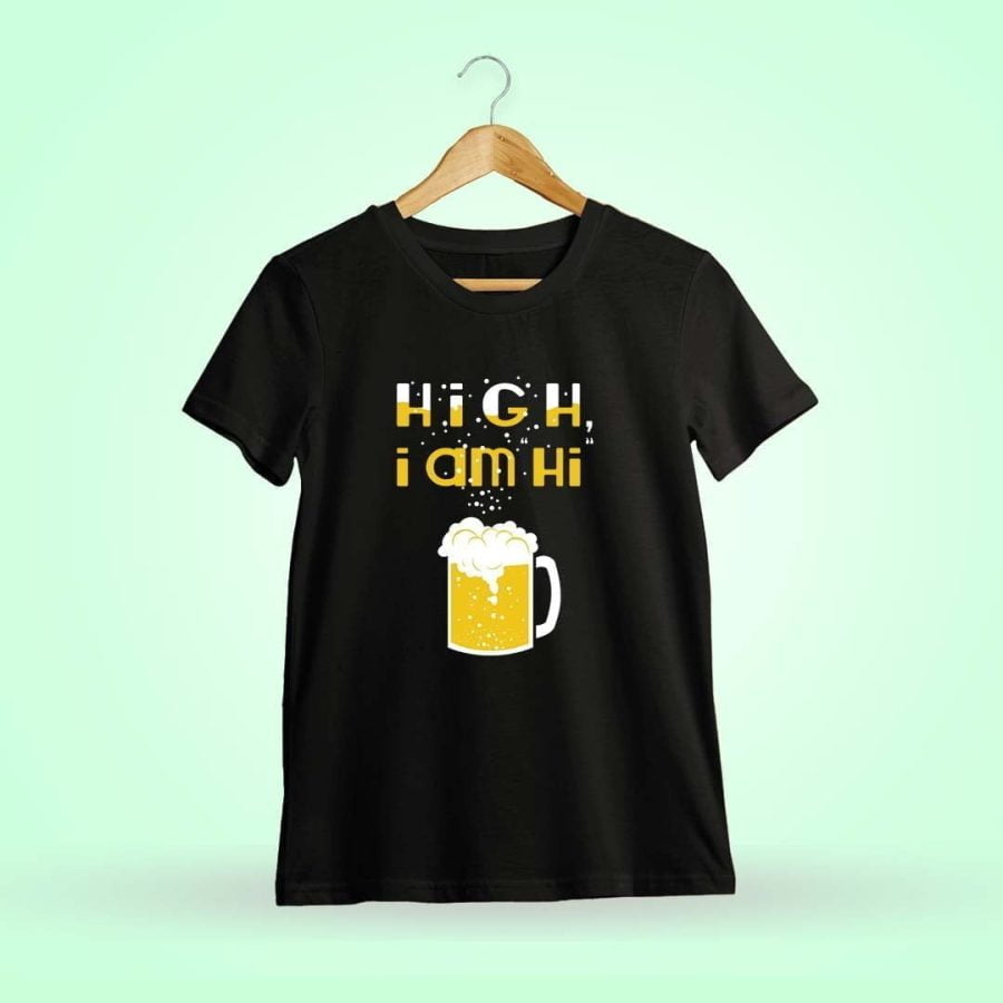 High I Am Hi Black T-Shirt