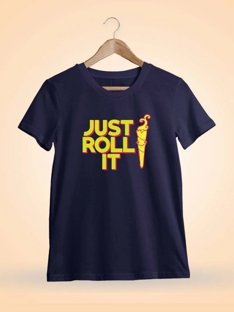 Just Roll It Up Navy Blue T-Shirt