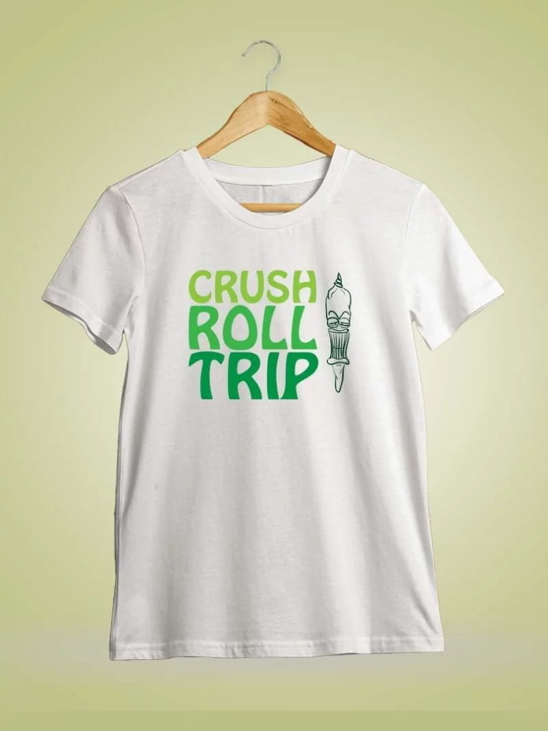 Crush Roll Trip White Stoner T-Shirt