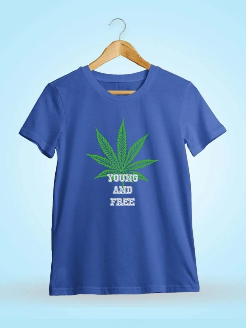 Young And Free Royal Blue T-Shirt