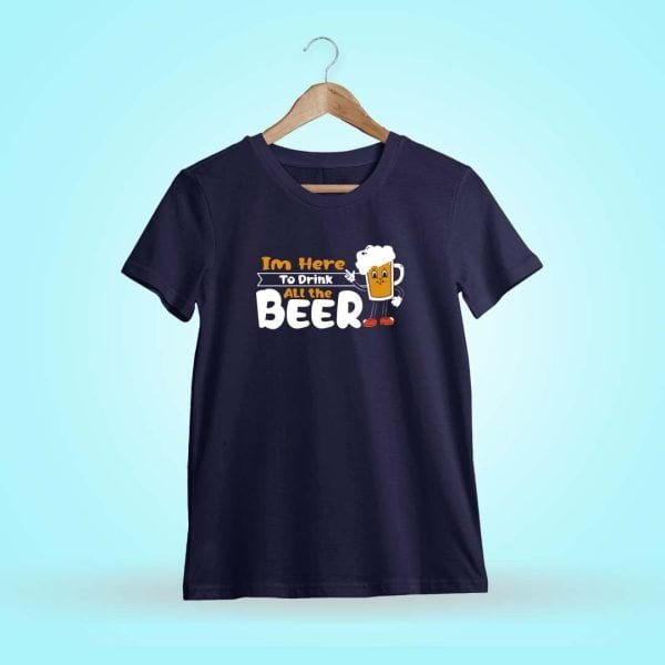 I Want To Drink Beer Navy Blue T-Shirt
