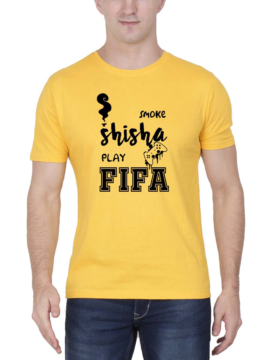 Smoke Shisha Play Fifa Yellow T-Shirt