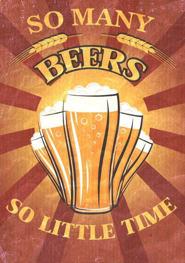 So Many Beers So Little Time A4 Beer Poster