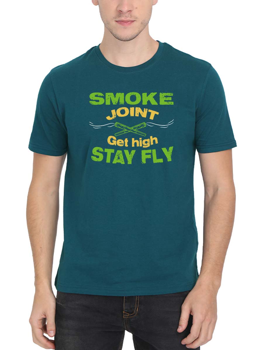 Get High Stay Fly Blunt Petrol Stoner T-Shirt
