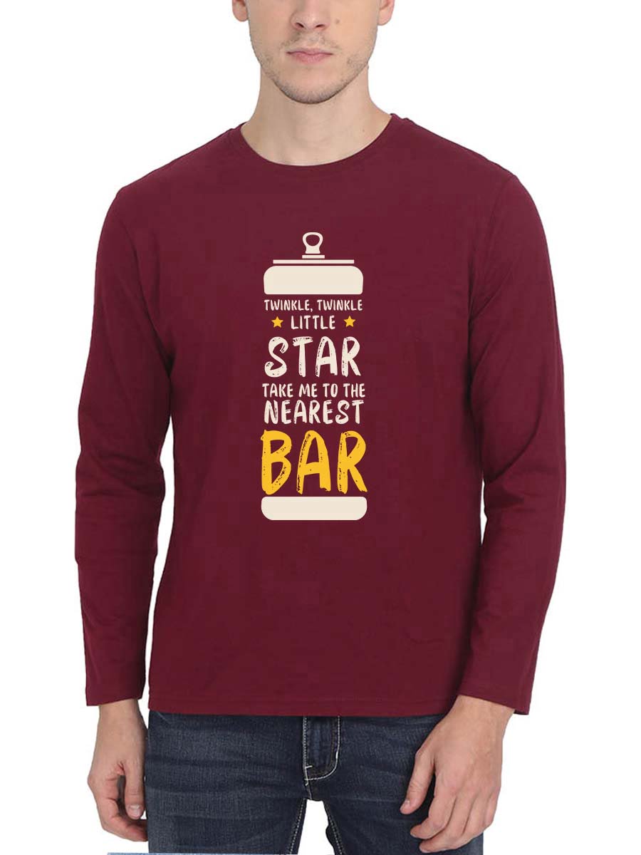 Twinkle Star Nearest Bar Tin Maroon Bar Quotes T-Shirt