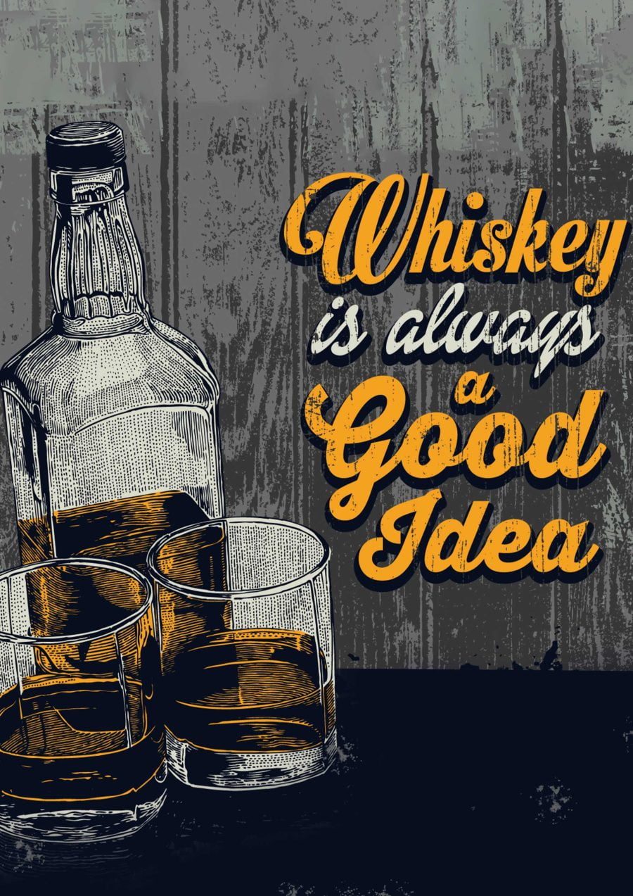 Whiskey Is Always A Good Idea A4 Whiskey Poster