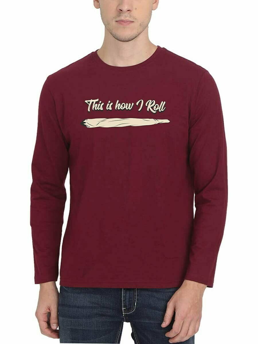This Is How I Roll Line Maroon T-Shirt