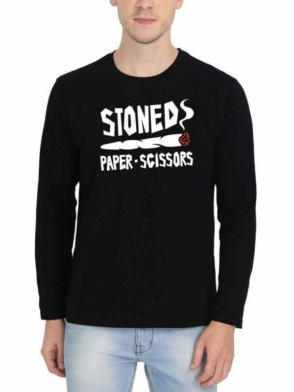 Stone Paper Scissors Men's Black Full Sleeve T-Shirt