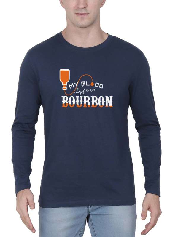 My Blood Type Is Bourbon Whiskey Navy Blue T-Shirt