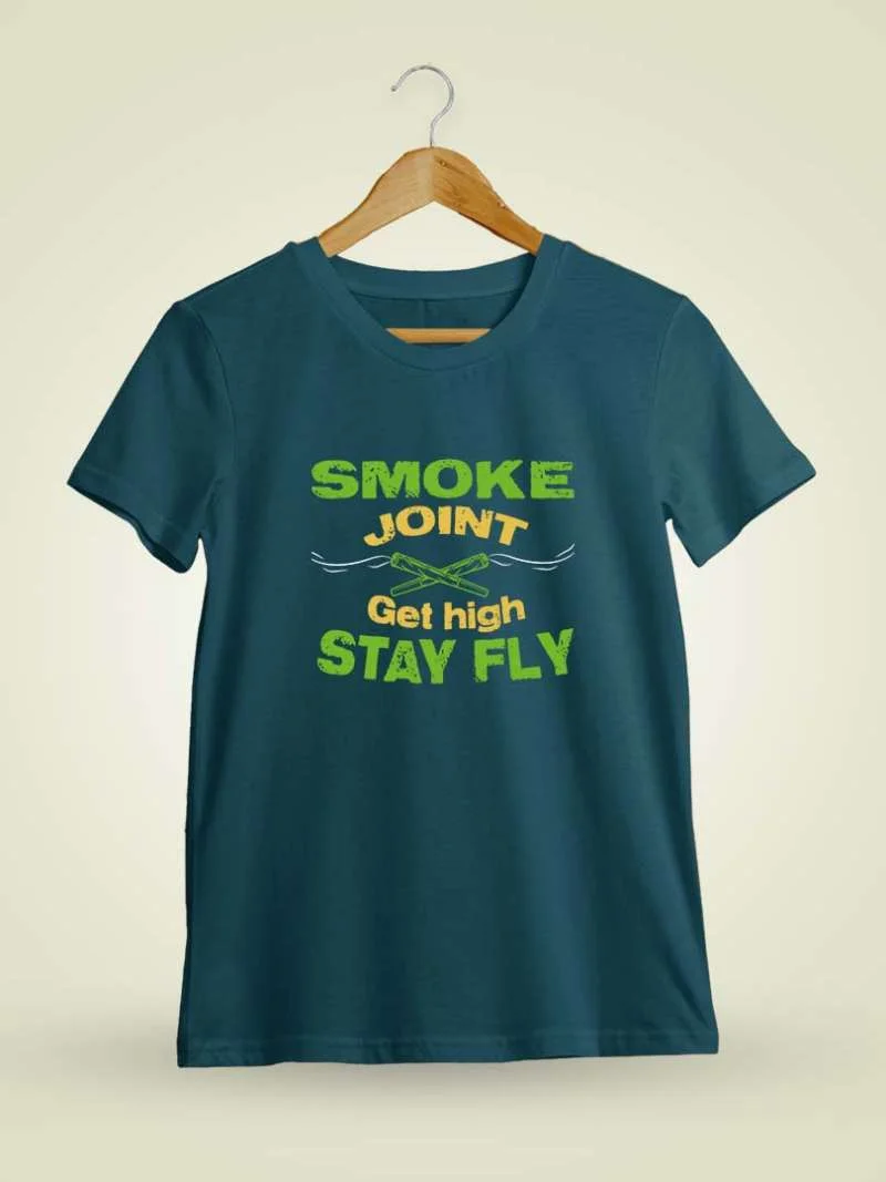 Get High Stay Fly Blunt Petrol Stoner T-Shirt