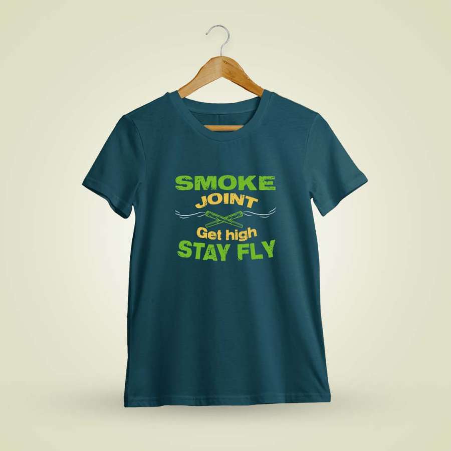 Get High Stay Fly Blunt Petrol Stoner T-Shirt