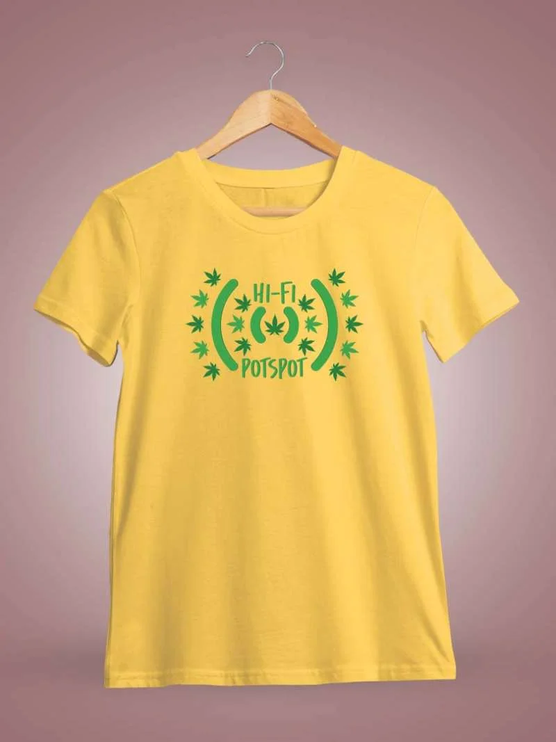 Hi Fi Pot Spot Leaf Yellow High Five T-Shirt